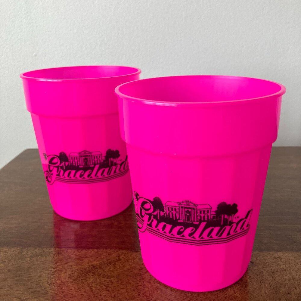 Graceland Cold Beverage Pink Tumblers Stackable Cups Collectible